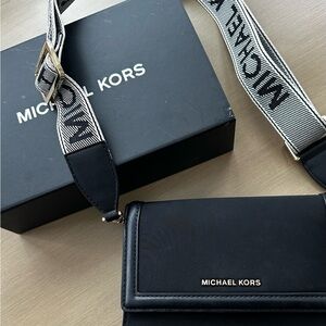 Michael Kors Black Belt Bag with Logo Strap